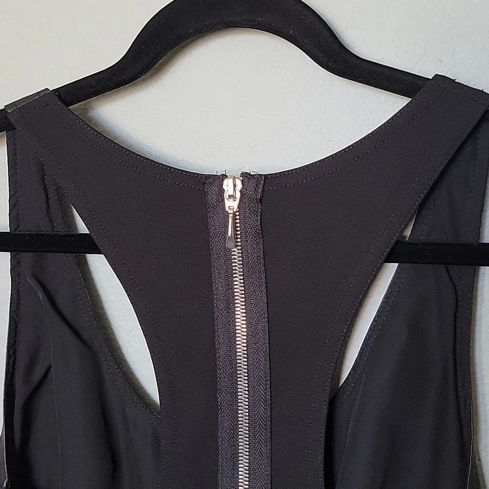 Illia NWT Biker Whimsigoth Mobwife Edgy Matrix Black Leather Inset Tank Top 8 - Picture 6 of 8